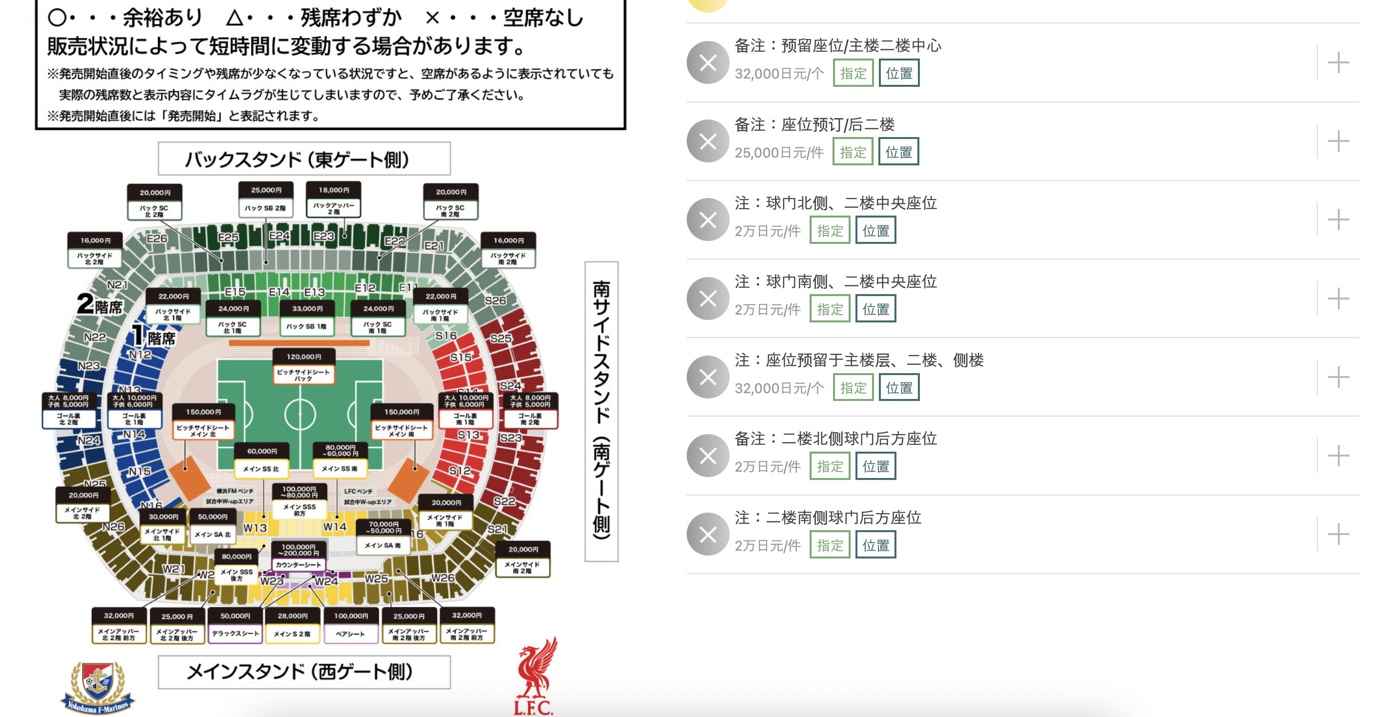 Vé xem trận giao hữu giữa Yokohama F. Marinos và Liverpool đã được bán hết, ước tính có hơn 69.000 người đến xem.